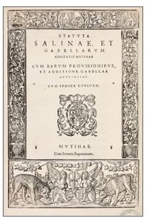 Statuta salinae ... (1575), frontespizio