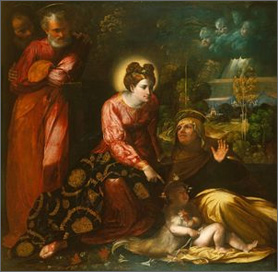 D. Dossi, Sacra famiglia col gallo, ca. 1527-28 (Royal Collection, Londra)