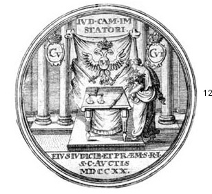 medaglia incisa: Giustizia e aquila imperiale