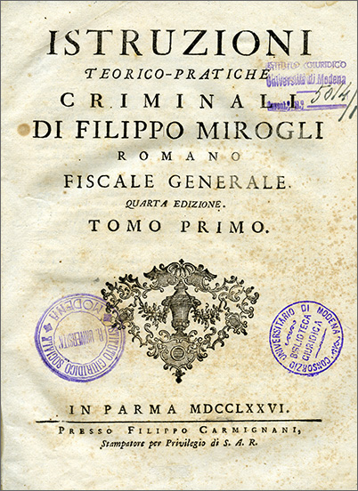 frontespizio del primo vol.