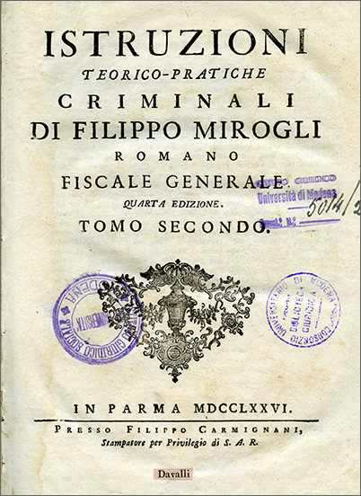 frontespizio del secondo vol.