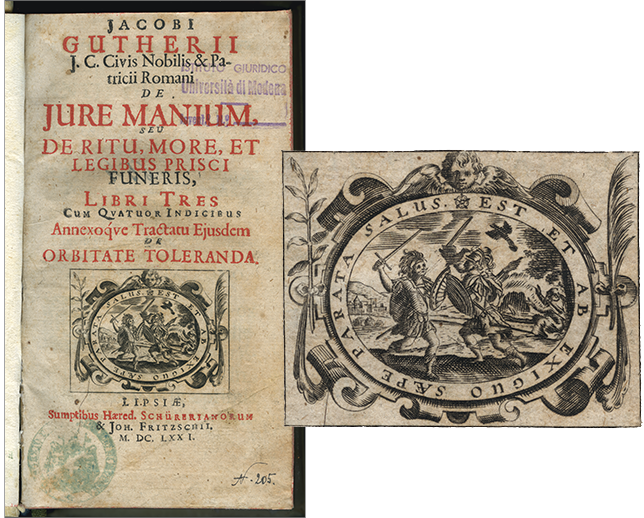 frontespizio e particolare della marca