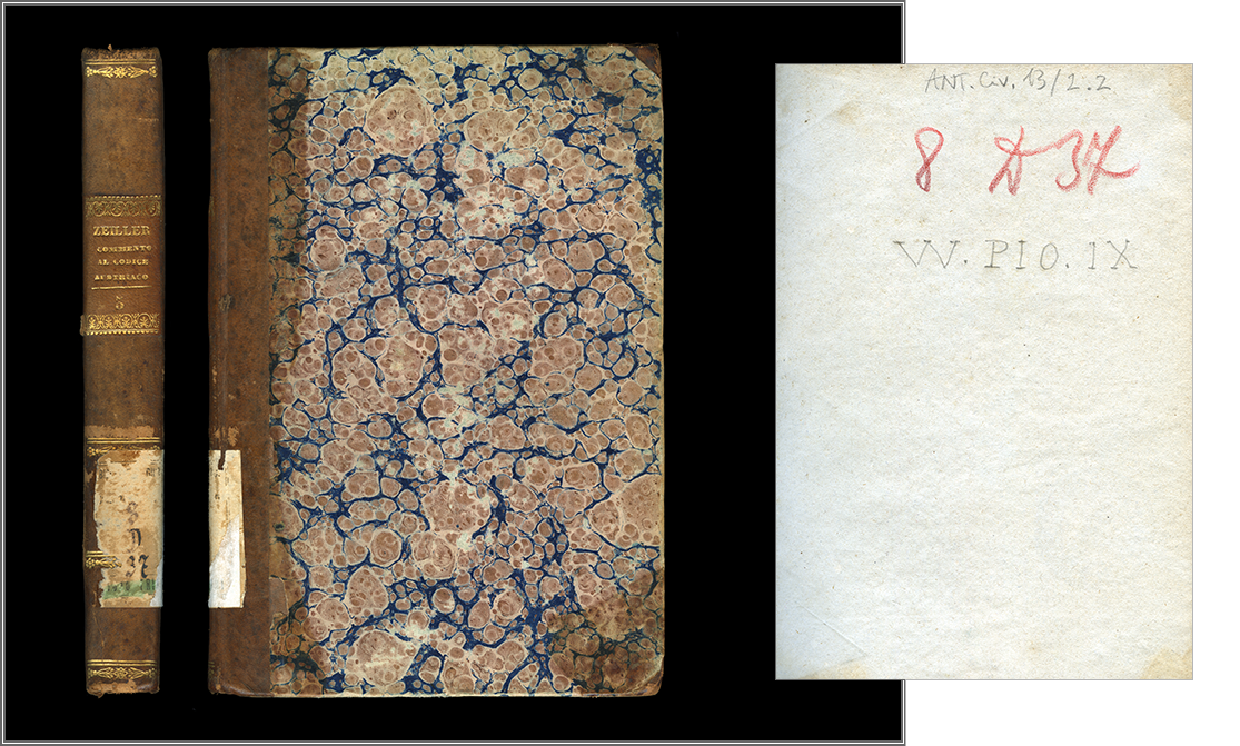 dorso, piatto e carta di guardia anteriori