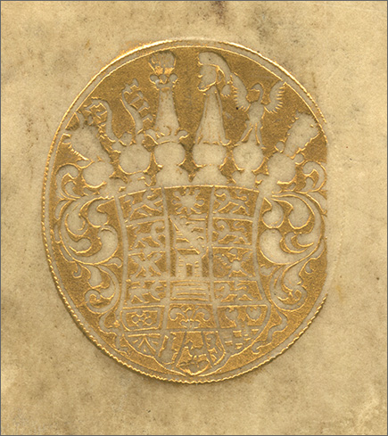 decorazione in oro, piatto posteriore